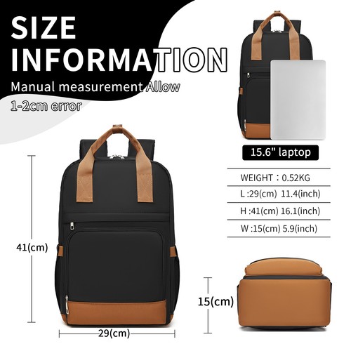Casual Laptop Backpack Contemporary Commuter & Travel Rucksack with Padded Strap - Picture 2 of 26