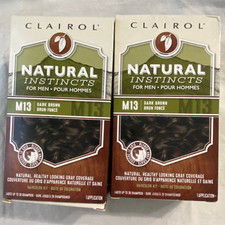 Lot 2 Clairol Natural Instincts For Men M13 Dark Brown Hair Color Kit Dye