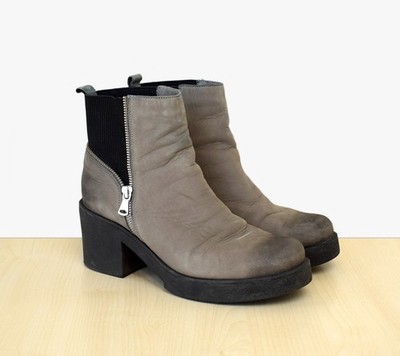 tolle Wojas Boots Stiefeletten Gr. 39 Used-Style m. Dehngummi