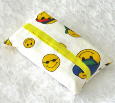 Purse Tissue Holder Travel Size White Emoji Faces