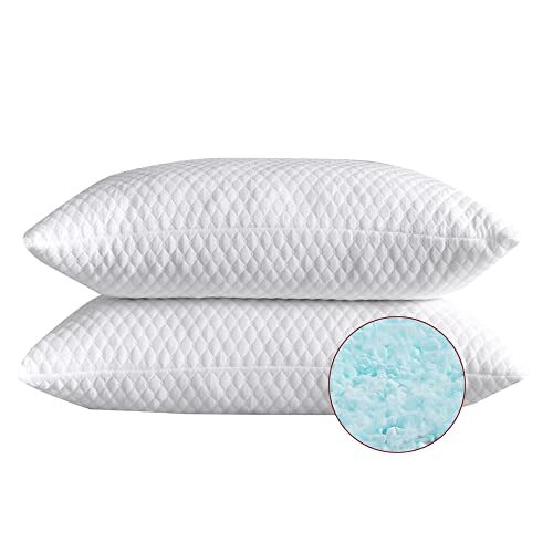 Shredded Memory Foam Pillows for Sleeping, Cooling, Hypoallergenic, Queen 