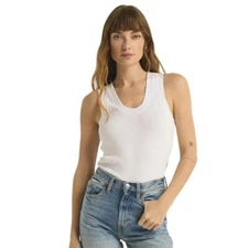 Z Supply Sirena Rib Tank Top White Summer Fashion