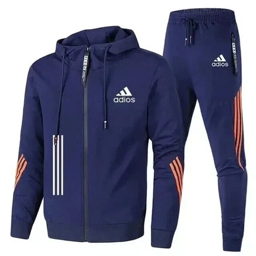 2025 Hombre y Primavera y Otoño Cremallera Sudadera con Capucha + Pantalón 2 Piezas Ocio Fitne - Imagen 22 de 30