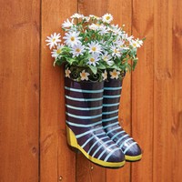 Rain Boot Planters - Navy on sale Rain Boot Planters - Navy on sale