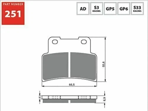 Se adapta a pastillas de freno delanteras Aprilia RS125, Shiver750, Mana850 GOLDfren 251S3 Foto 3 de 3