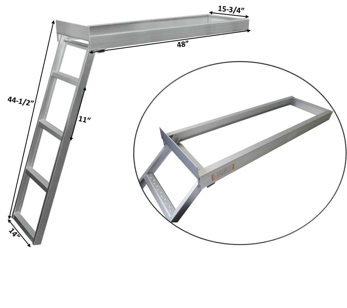 Pactrade Marine Pontoon Boat Under Deck 4 Steps Flat Front Ladder