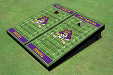 East Carolina University Purple Matching Football Field Custom Cornhole Board