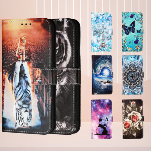 Linda funda protectora tipo billetera de cuero para teléfono para Motorola Moto G Stylus G Play Nokia LG - Imagen 1 de 57