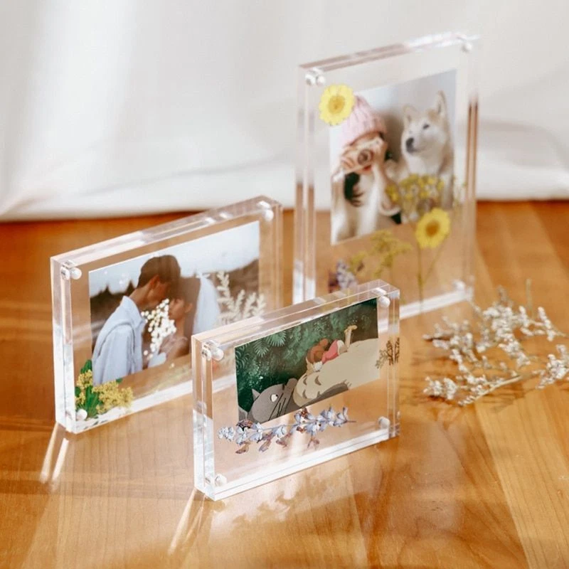 Clear plastic on sale magnetic picture frames