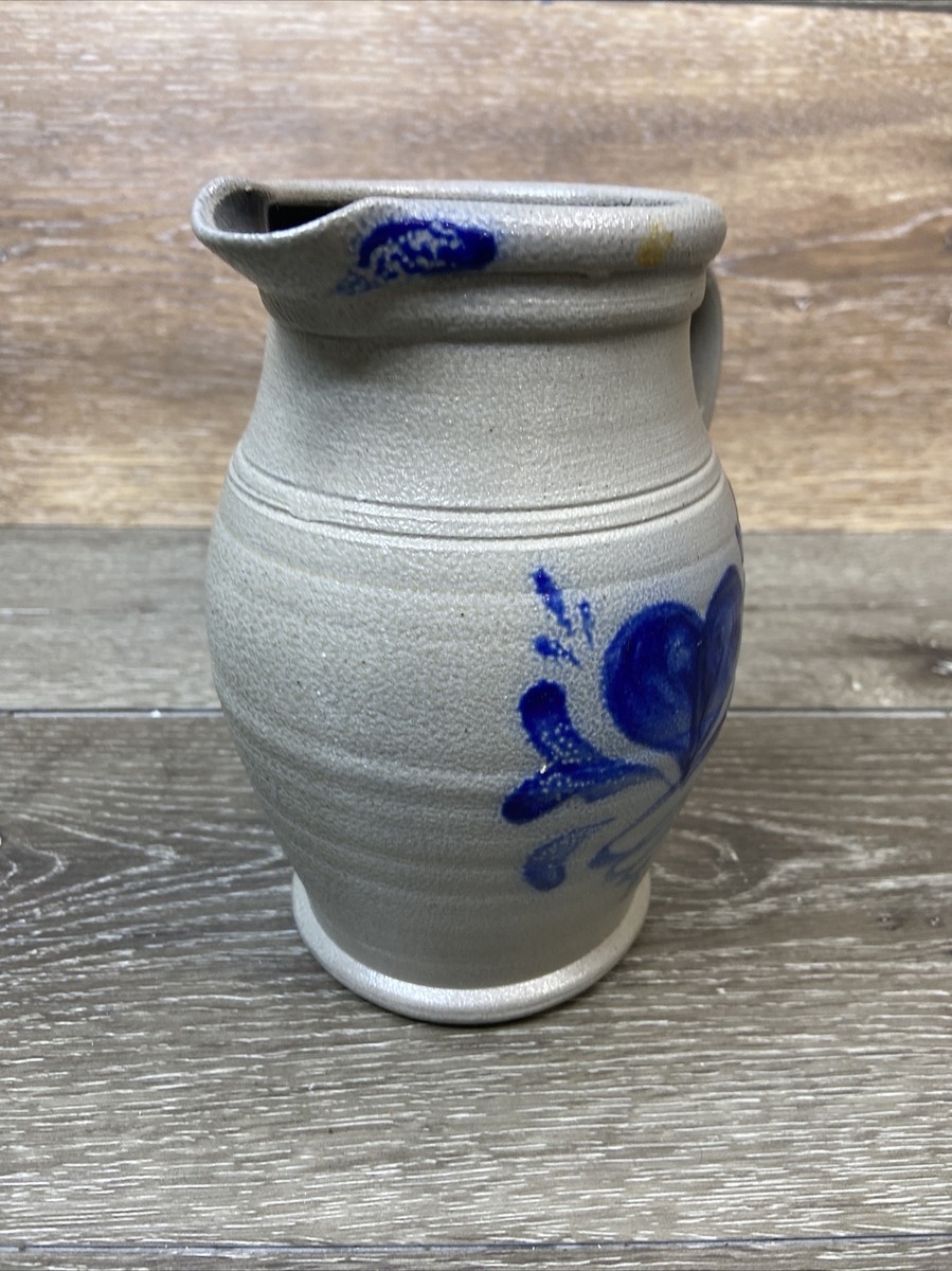 ROWE POTTERY WORKS 6.75” Tall Pitcher with Heart Design | eBay