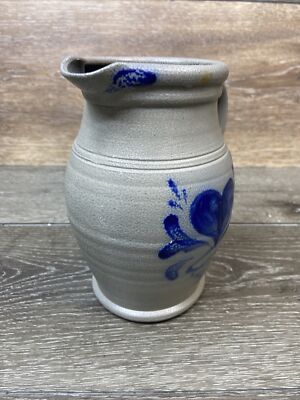 ROWE POTTERY WORKS 6.75” Tall Pitcher with Heart Design | eBay