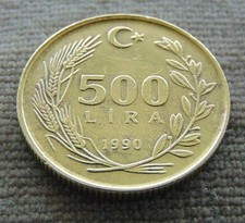 Münzen, eine Münze über 500 Lira, 1990 Jahr ,Türkei !!!