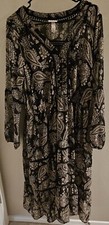 Knox Rose Boho Sheer Tiered A-Line Midi 2-Piece Paisley Dress Size XXL
