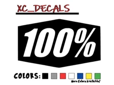 100% (x2) Pair Vinyl Decal Sticker Logo Motocross ATV Dirt Bike Goggles 100