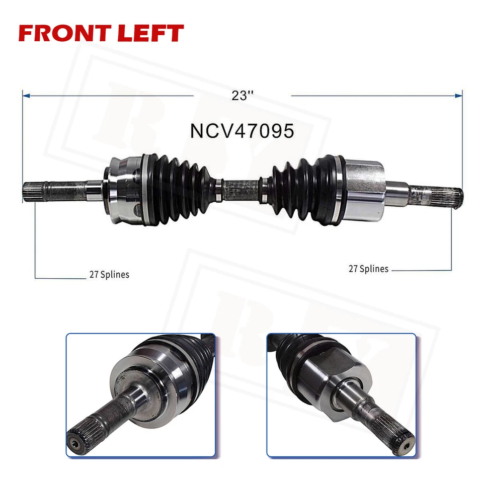 Conjunto de eje CV delantero izquierdo para 98-00 Ford Ranger Mazda B2500 B3000 B4000 Foto 2 de 4