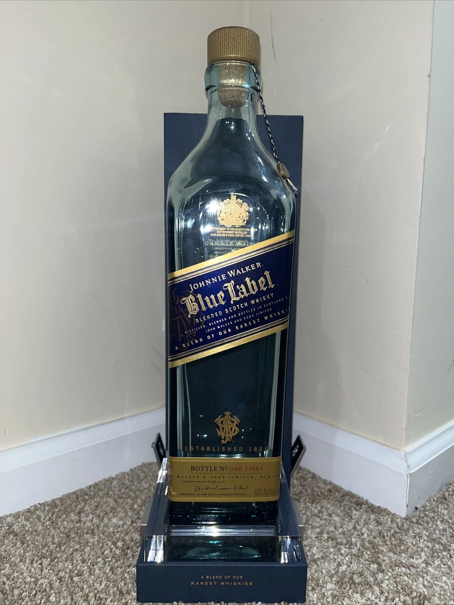 ! Johnnie Walker BLUE LABEL (empty) bottle and box 1.75L
