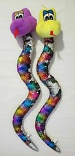 SNAKEZ Two Sequin Snakes 42" Plush Stuffed Animal Toys Flip Reversible Sequined