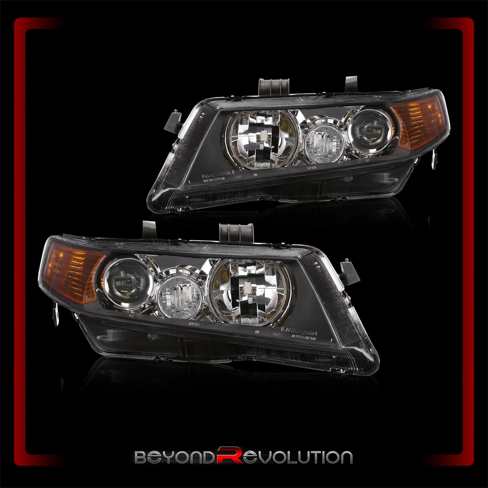 For 2004-2008 Acura TSX CL7 CL9 Black Amber Factory Style Projector Headlights Foto 2 de 4