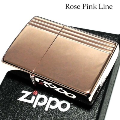 オードリー⚠️9/27〜10/3発送不可 Zippo Lighter Triple Line Engraving Stripe Rose Pink Line Regular