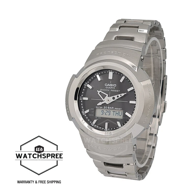 Casio G-Shock AW-500 Analog-Digital Silver Stainless Steel Band