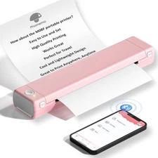 Phomemo M08F Portable Wireless Bluetooth A4 Thermal Printer Inkless Pink NIOB