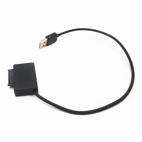 Black SATA Slimline to USB 2.0 Adapter Cable Laptop CD DVD Rom Drive 7 ...