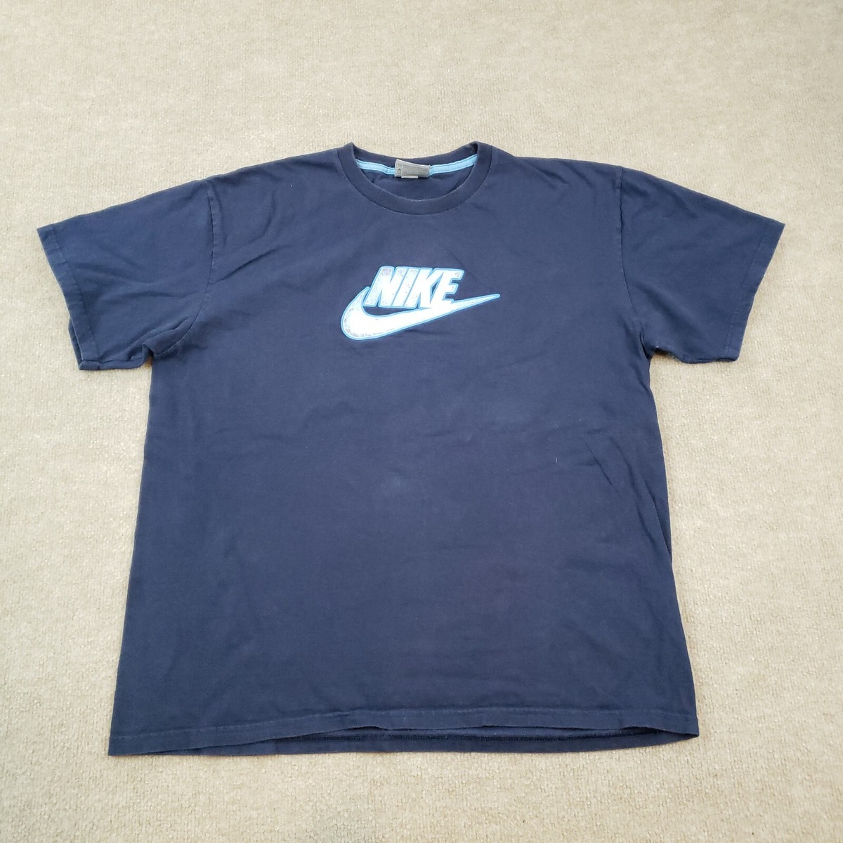 Vintage Nike T-shirt Mens Extra Large Blue Crew Neck Short Sleeve Swoosh  Y2K ZZ