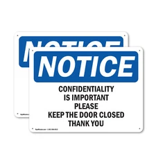 (2 Pack) Confidentiality Is Important Please Keep OSHA Notice Sign Decal Metal