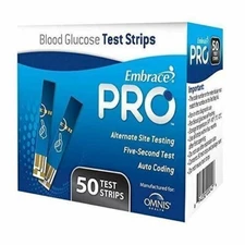 Embrace Pro Blood Glucose 50 Test Strips Exp: 12/10/2026