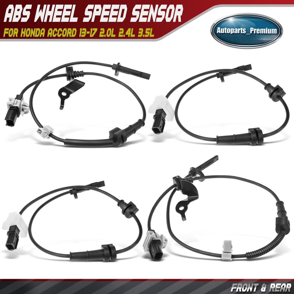 4x Front & Rear ABS Wheel Speed Sensor for Honda Accord 2013-2017