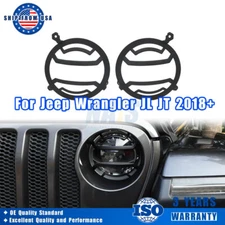 Pair Front Headlight Lamp Guard Cover Protector Trim For Jeep Wrangler JL JT 18+