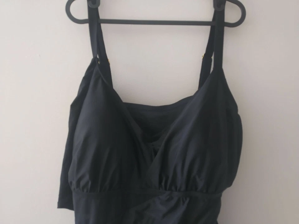 Traje de baño Ava & Viv negro 1 pieza para mujer talla grande 24W estrellas ajustables Foto 4 de 4