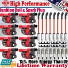 High Performance UF414 Ignition Coil+Spark Plug+Wire For Chevy GMC 5.3L 6.2L V8