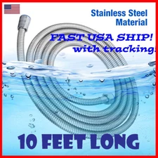 10FT Shower Head Hose Handheld Extra Long Stainless Steel Bathroom Flexible Tube