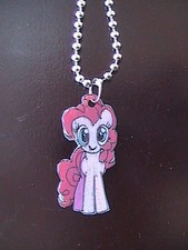 Custom Pony Charm on 18" Ball Chain Necklace - Pinkie Pie