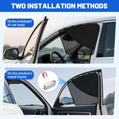 Magnetic Car Window Sun Shade Mesh Privacy Screen & UV Protector Half Blackout - Picture 6 of 8