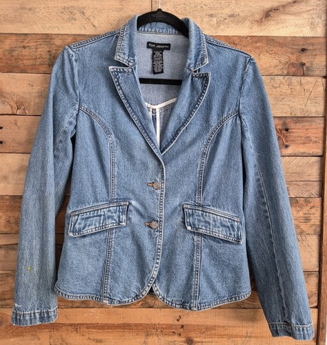 For Joseph Tailored Denim  Blazer Notched Lapels Wmns S Blue Medium Wash