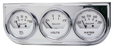 Auto Meter 2325 Universal Autogage 2-116 Oil Volt Water Gauge Chrome Console