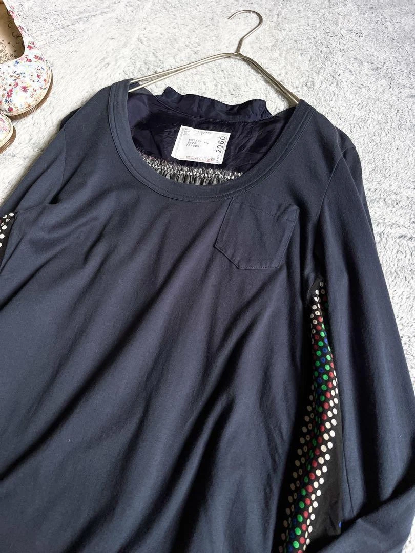 Sacai Dot Pattern Backf Tunica Docking Materiale Diversi 2