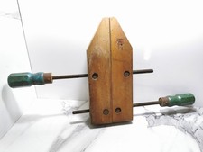 VINTAGE ANTIQUE PARALLEL WOODEN JOINERY WORKSHOP CLAMP 10" JAW 5" SPREAD REF7309