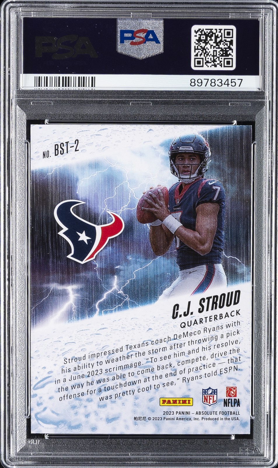Storm Absolute Blue 2023 Panini Absolute - By Storm C.J. Stroud #BST-2 Blue /50 (RC) for ...