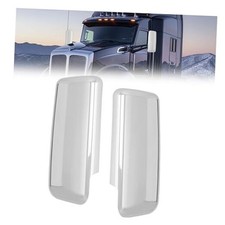 Door Mirror Covers Compatible with Peterbilt 579 Left Right Pair silver