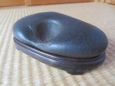 Suiseki Bonseki Kamo River Maguro Pool Stone 14x9x4cm Duties Included