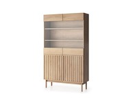 Regalschrank Schrank Holzschrank Buffet Vitrinenschrank Mit Glasfront