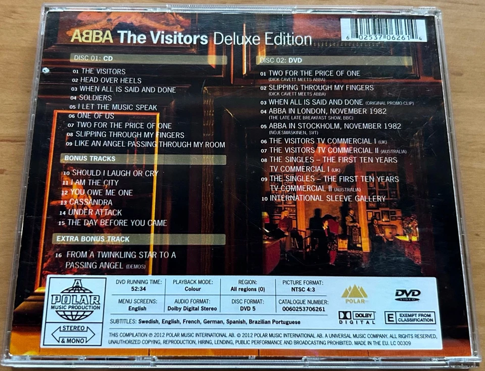 ABBA - THE VISITORS - CD + DVD - Deluxe Edition 2012 - Jewelcase - NEARMINT! - Bild 2 von 4