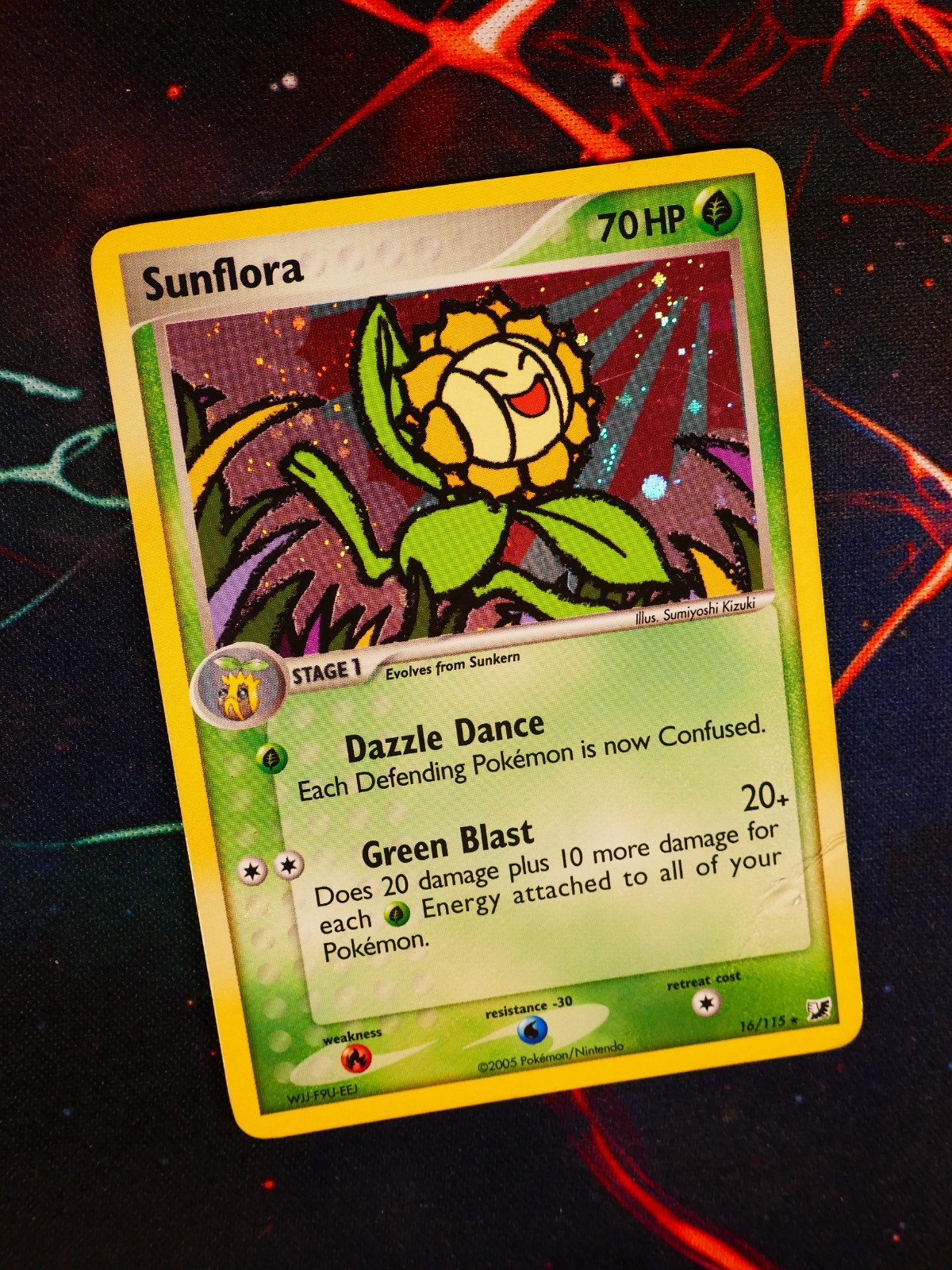 HP Pokemon SUNFLORA Card EX UNSEEN FORCES Set #16/115 Holo Foil Rare#3