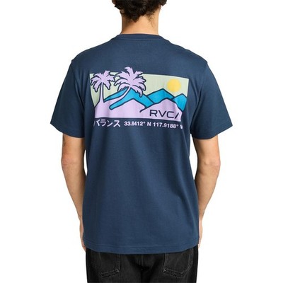 RVCA Palm Trail Kurzarm T-Shirt - Moody Blue