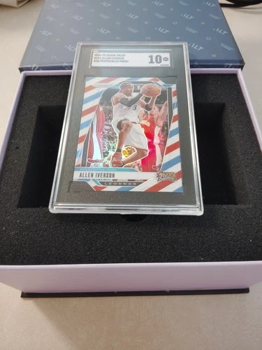 2024-25 panini prizm basketball 291 allen iverson Red White Blue Prizm SGC 10... - Picture 3 of 4