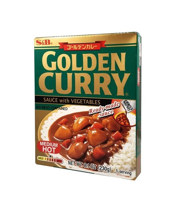 Curry golden medio piccante - 230 g - S&B - GJY-99563992 - 0074880040616