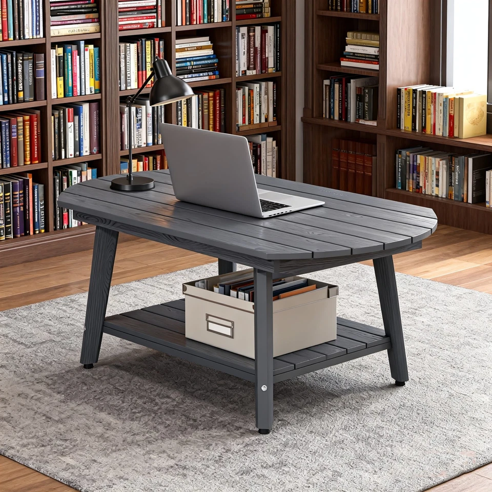  Coffee Tables with Storage Cabinet for Living Room，Small Farmhouse Coffee Table - Image 4 of 4